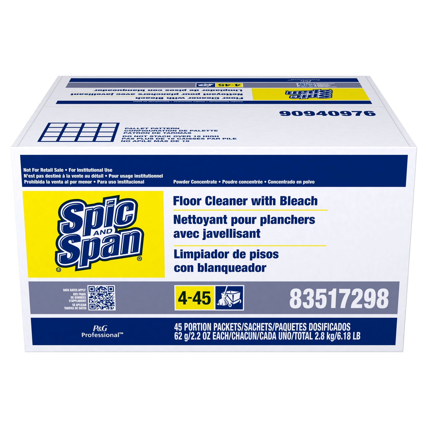 Spic&Span Powder Floor Cleaner 2.2 oz. Packet w/ Bleach