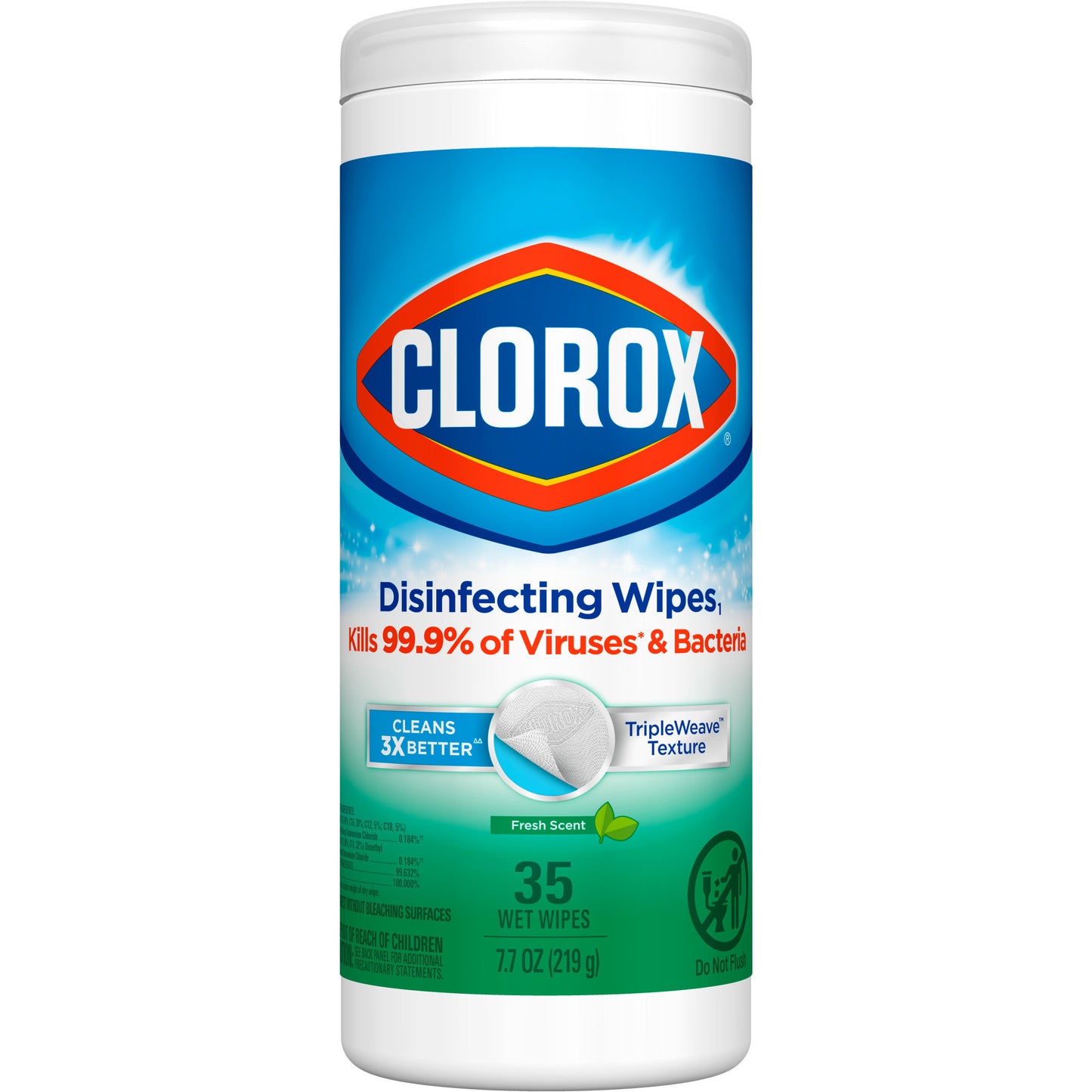 Bleach Free Disinfecting Wipes 35 Count Fresh Scent