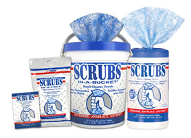 Scrubs Hand Cleaner Towels 72 Count Bucket Citrus Scent