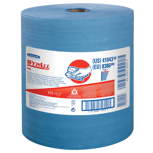 WYPALL X80 Wipers Jumbo Roll Blue 12.5" x 13.4" 475 Sheets