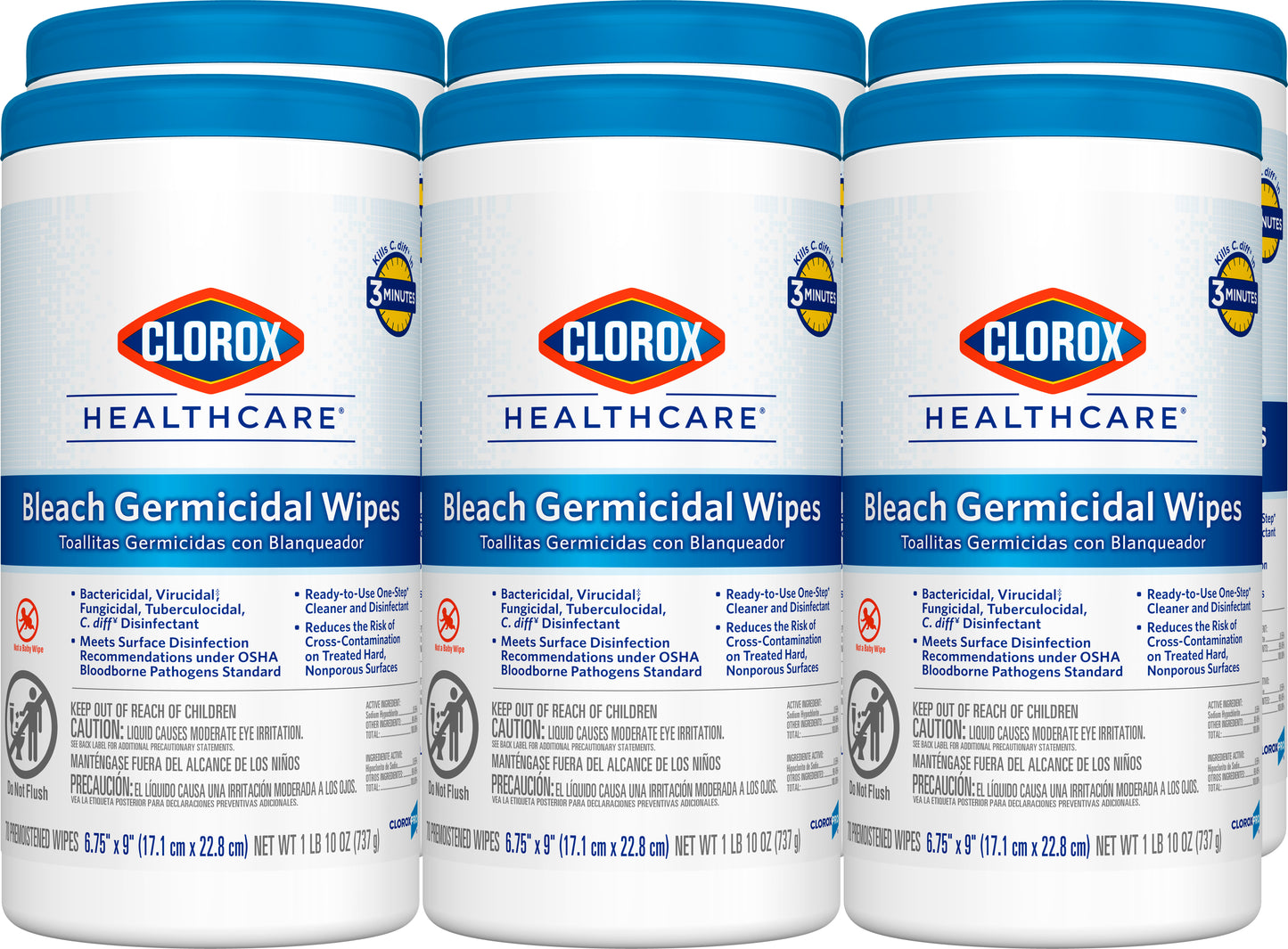 Healthcare Bleach Germicidal Wipes 70 Count