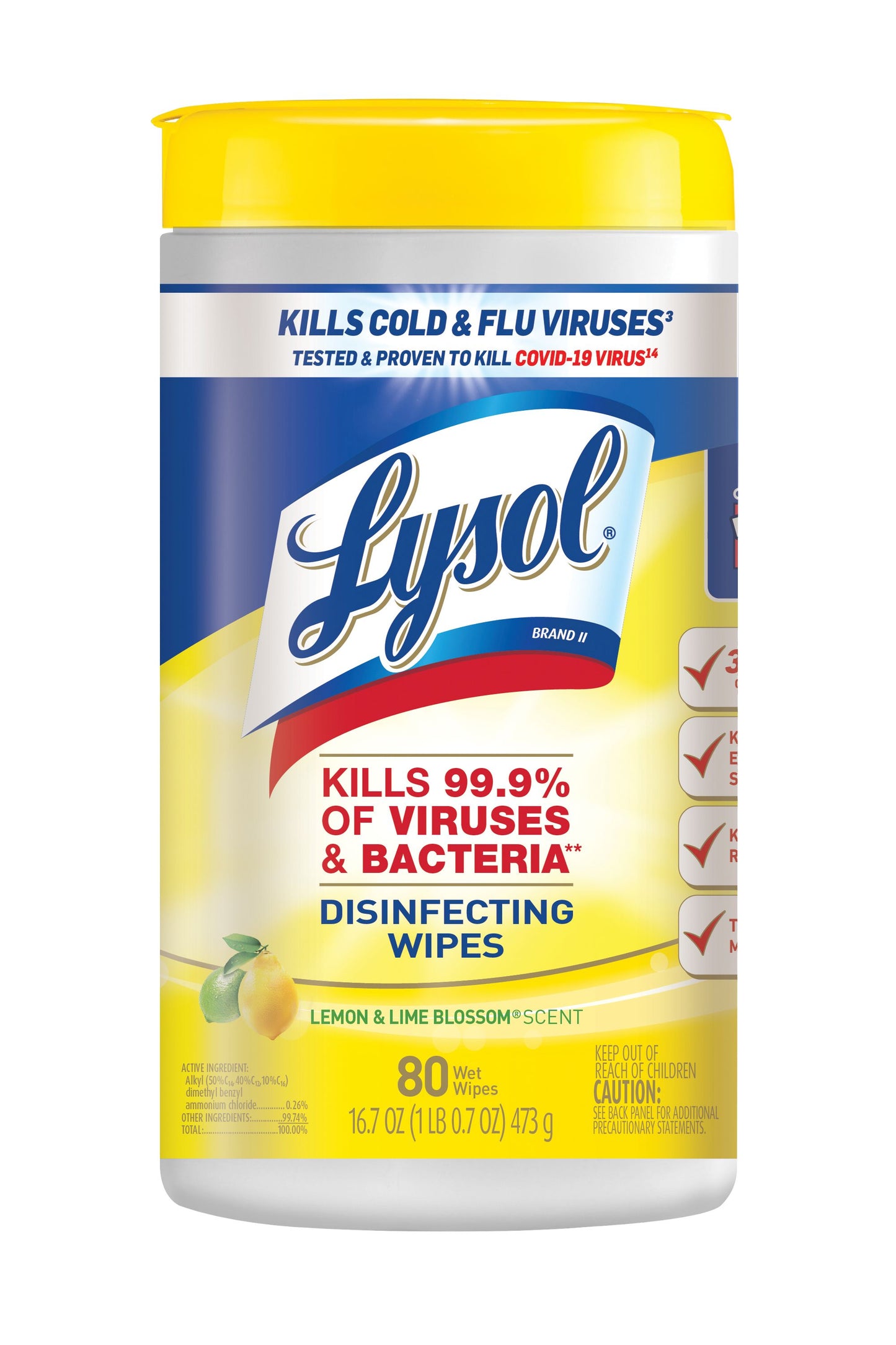 Lysol Disinfecting Wipes 80 Count Lemon & Lime Blossom