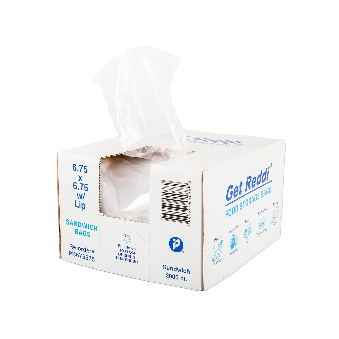 6.75x6.75 .36mil Sandwich Bag Flip top LLDPE