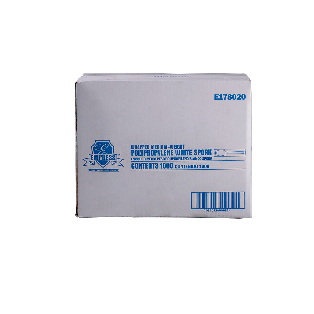 Medium Weight Spork Polypro White Wrapped Dense Pack