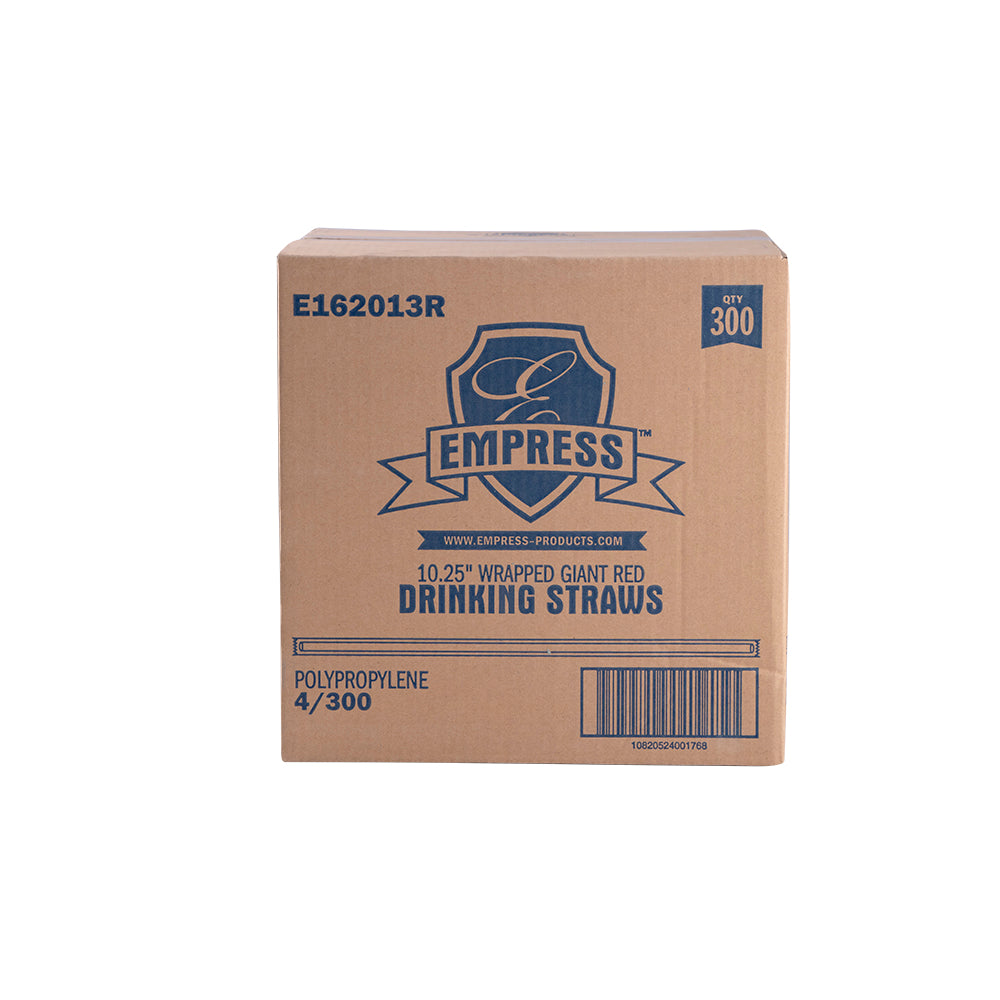 Giant Straw Paper Wrapped 10.25" Red Boxed