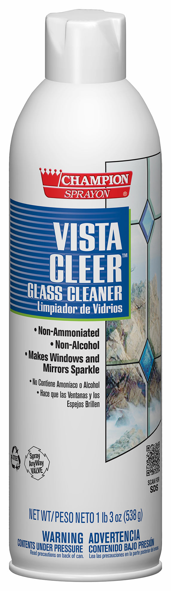 Aerosol Glass Cleaner NO ammonia Vista Clear