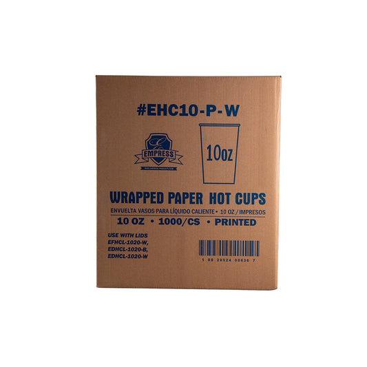 10oz Wrapped Squat Paper Hot Cup Stock Good Day Print