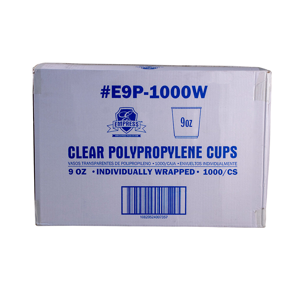Polypro Cup Wrapped 9 oz Clear