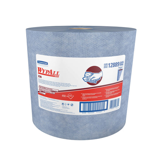 WYPALL X90 Cloths Jumbo Roll Blue, Denim 11.8" x 12.6" 450 Sheet