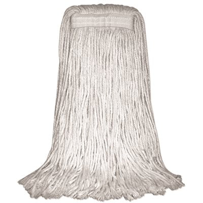 8 oz Narrow Band Cut End Strip Mop White Non-Woven w/ White Mop Tape