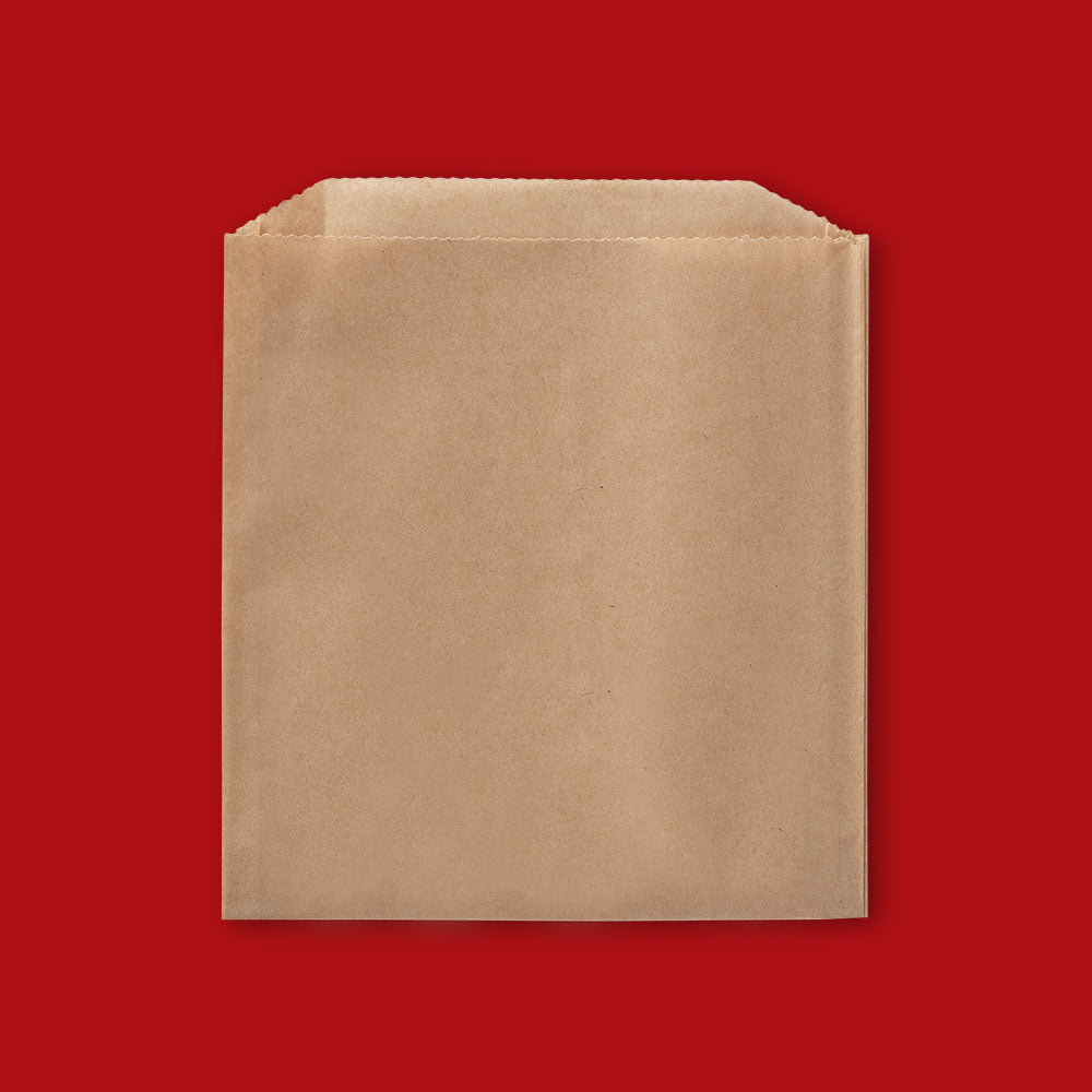 Plain Grease Resistant Sandwich Bag 6" x 3/4" x 6 1/2" Natural Kraft