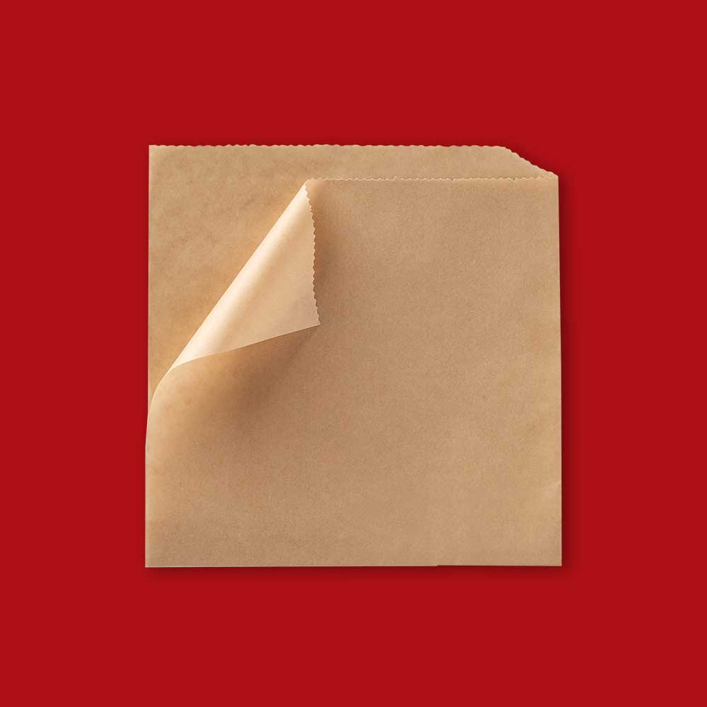 Plain Double Open Sandwich Bag 7" x 6 3/4" Kraft Grease Resistant