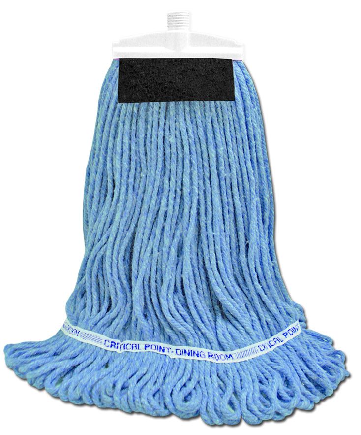 Grease-Beater Loop-End Mop Blue, White Plastic Thread