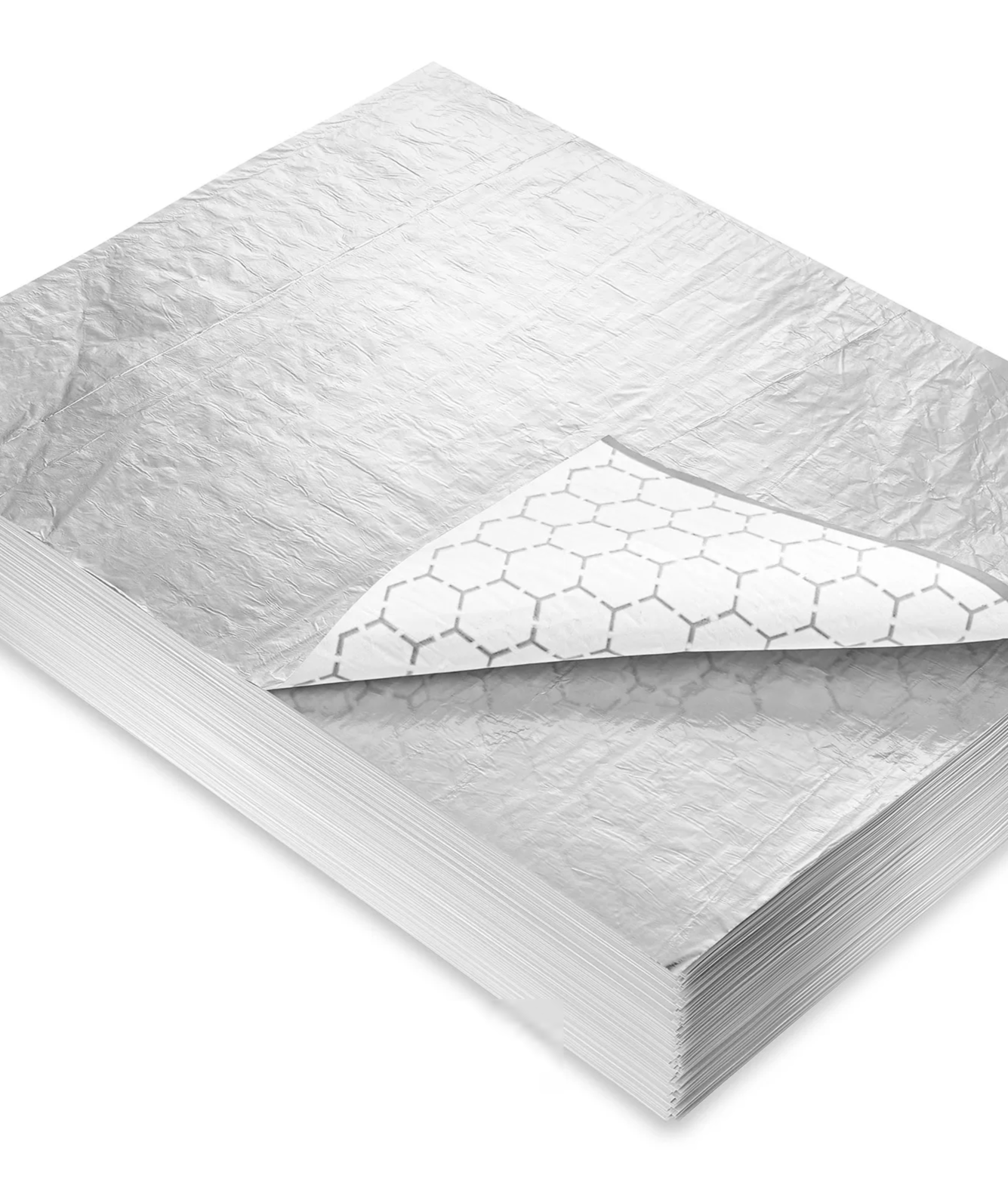 Plain Cushion Foil Wrap 14" x 10.5" Silver / White
