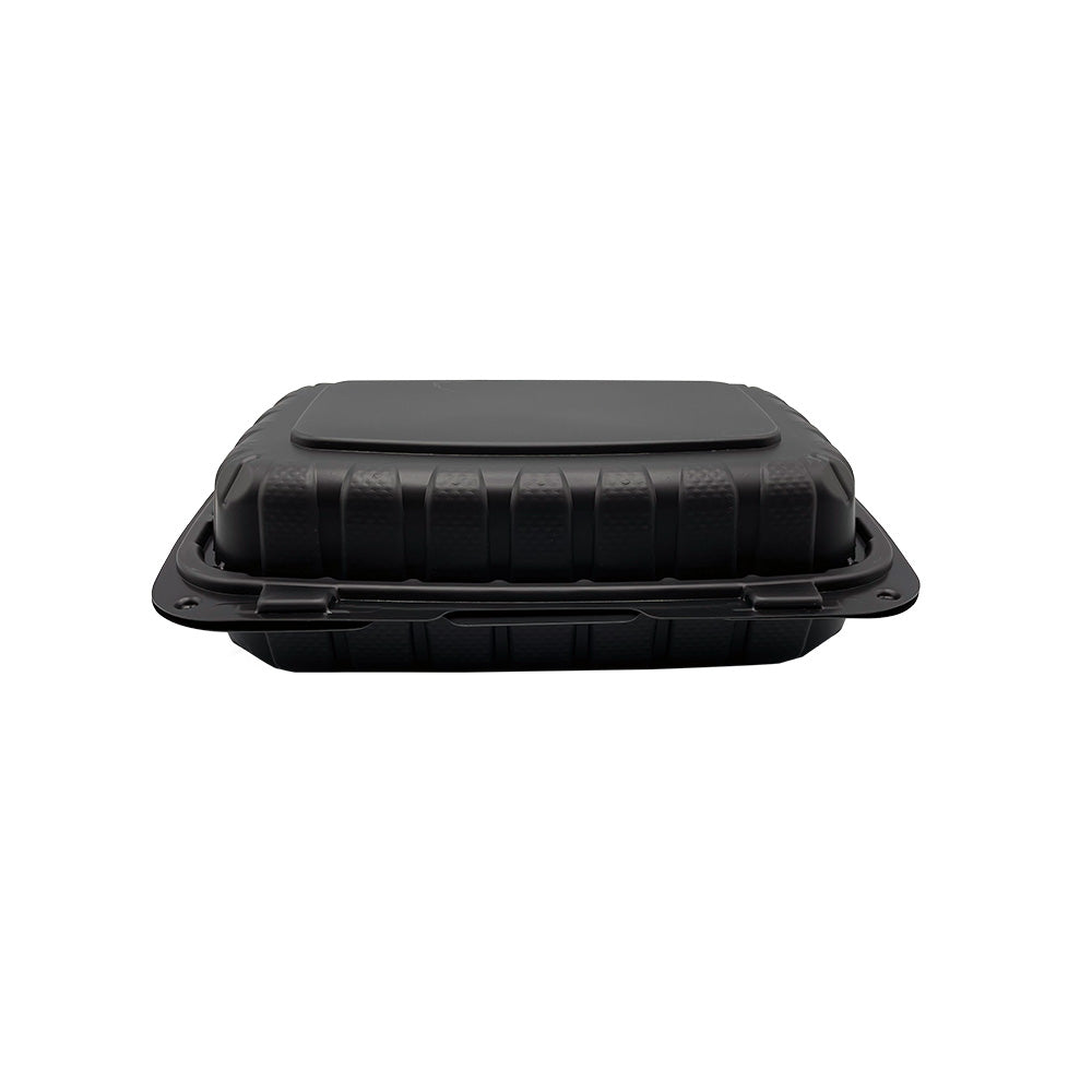 Hinged Container Mineral Filled PP 9" x 6" Hoagie Black
