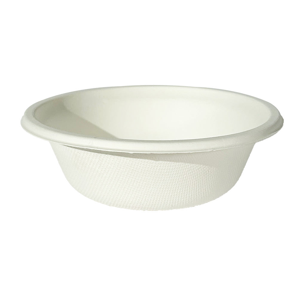 Heavy Weight Bowl PFAS Free 12 oz Natural White Bagasse
