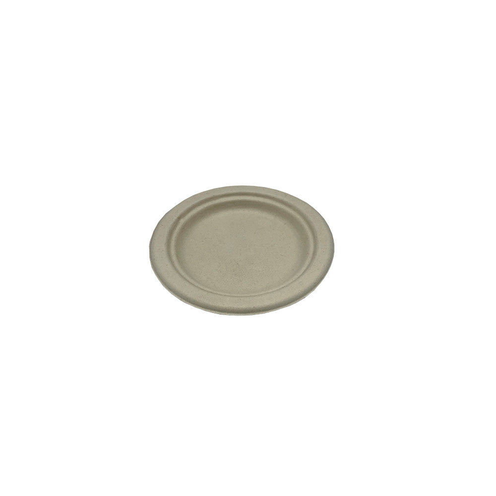 Heavy Weight Plate 6" Natural White Bagasse PFAS Free