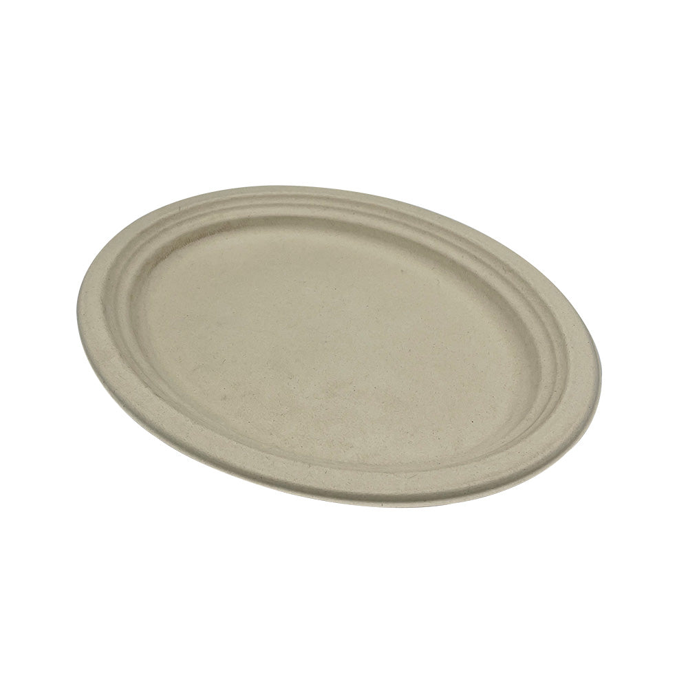 Heavy Weight Platter 12.5" x 10" Natural White Bagasse
