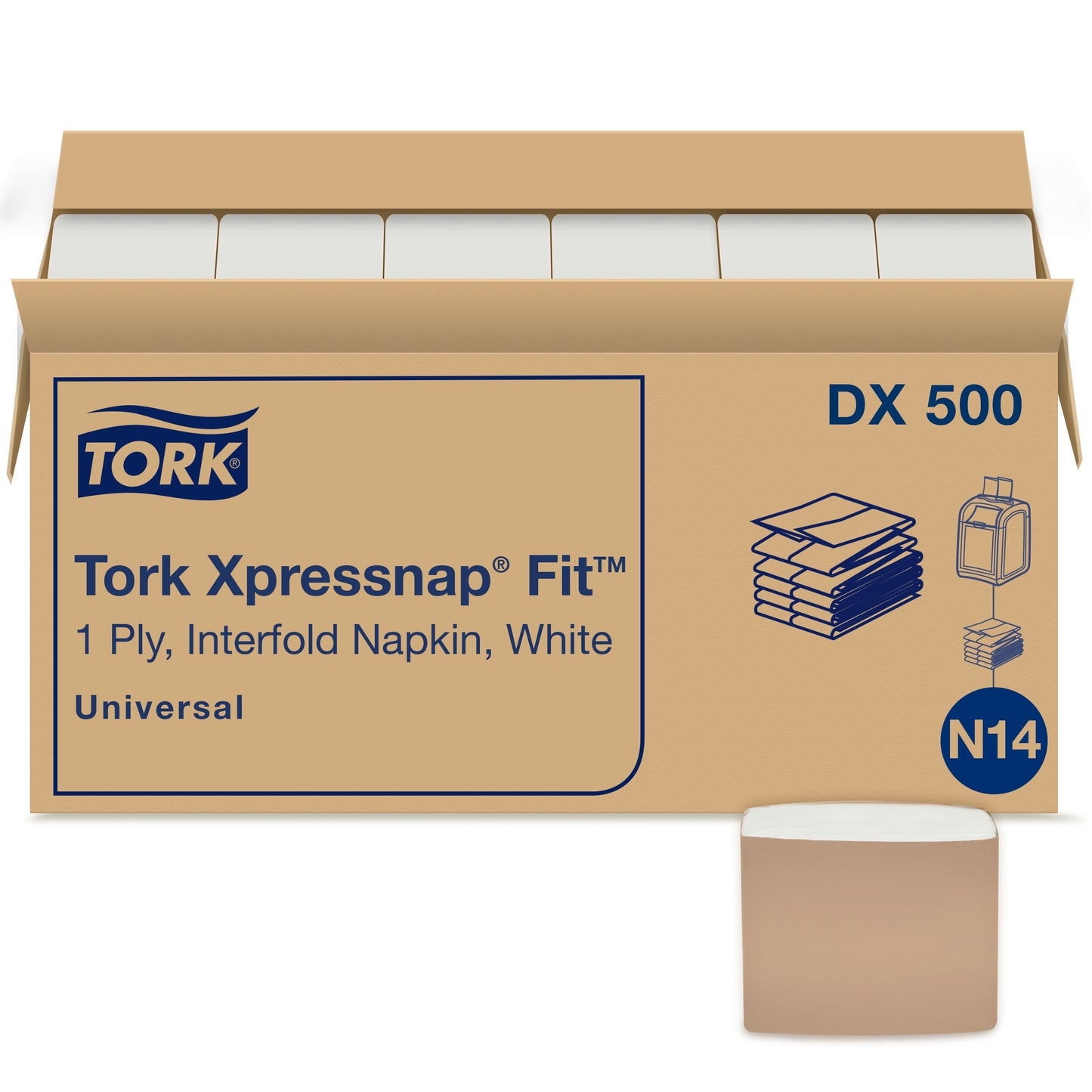 Tork Xpressnap Fit Napkin White 13" x 8.5 " 1 ply