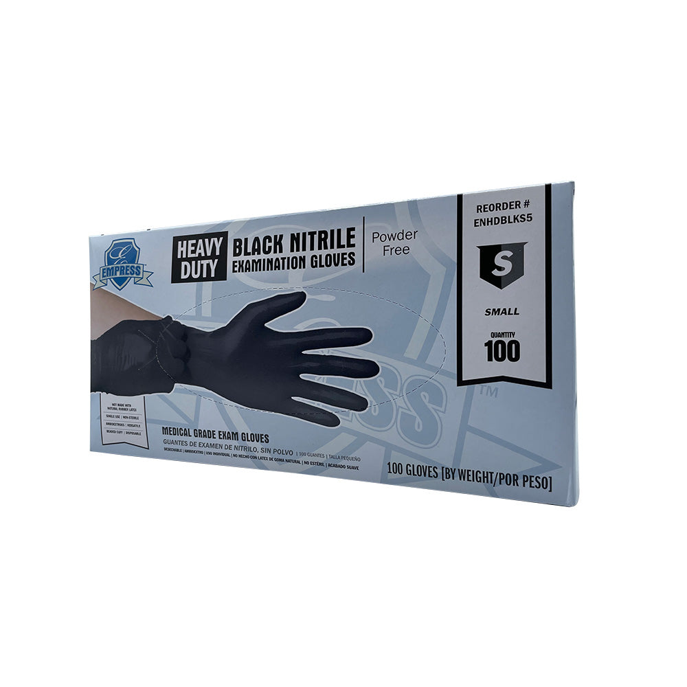 Heavy Duty Nitrile Glove Small, Black, 5 mil Exam Grade