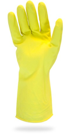 Flocked Lined Large Yellow Latex Glove