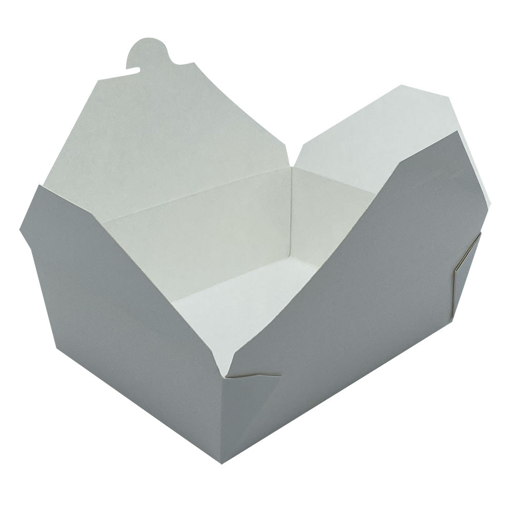 #8 Folded Takeout Box White 6" x 4.75" x 2.5"