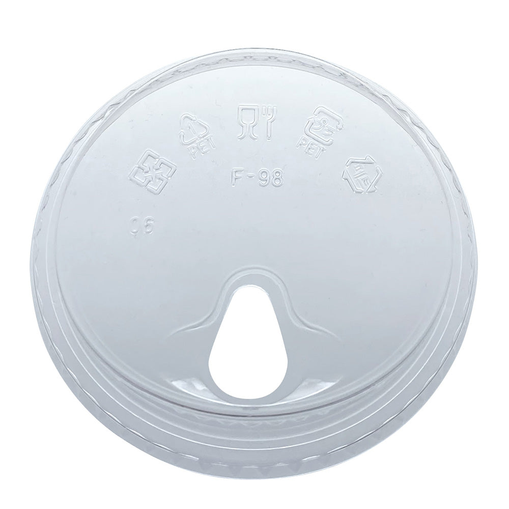 PET Strawless Lid 98MM 4" Fits 12oz Squat - 24oz PET Cups