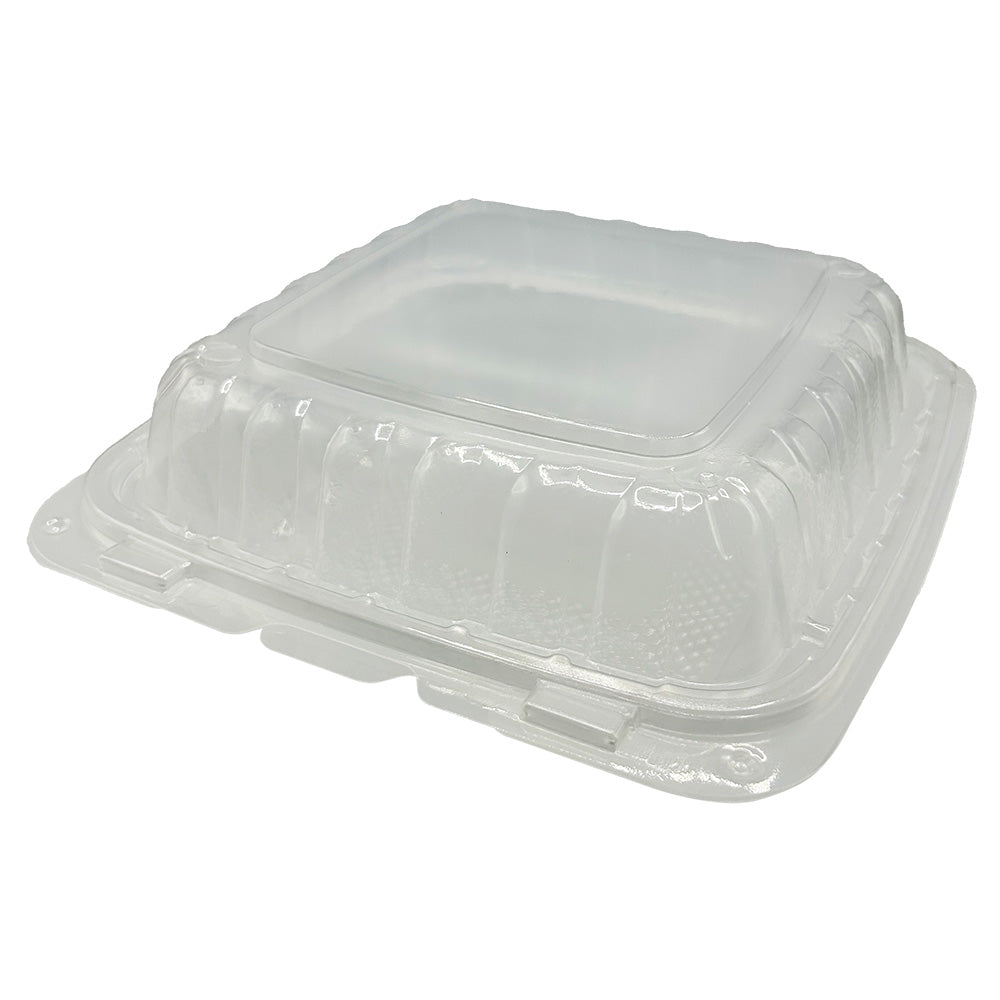 PP Hinged Container Vented Clear 8" x 8" 1 Compartment