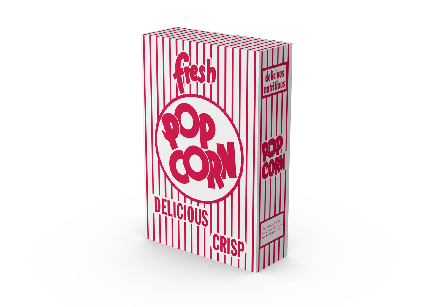 3.5ER Automatic Bottom Popcorn Box 5-5/8" x 2-1/8" x 8-1/2", Stock PNT