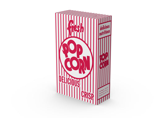 1.25 oz Popcorn container 4-11/16" x 2" x 7-1/2", Stock Print