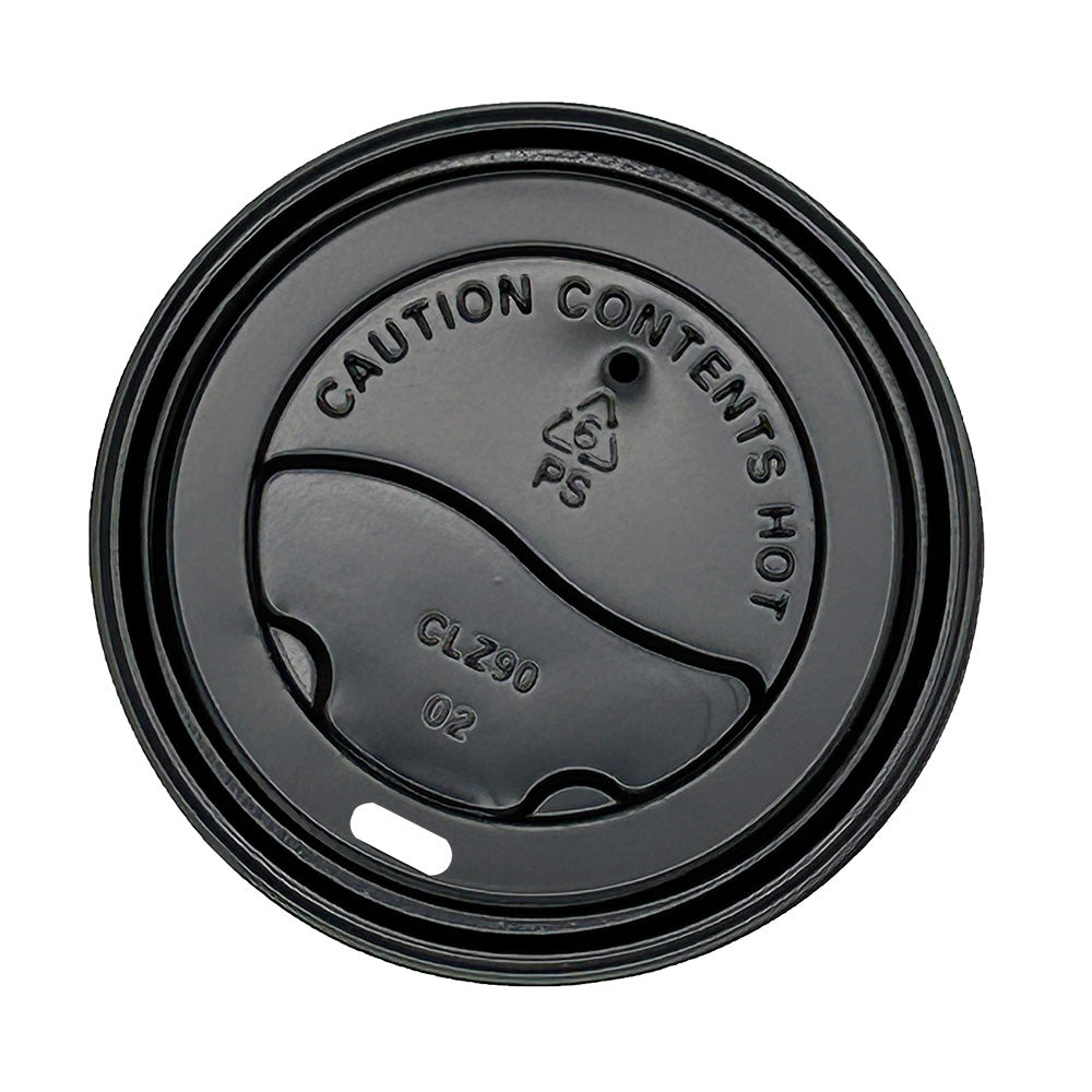 Travel Lid PS for Paper Hot Cup Black , 80mm