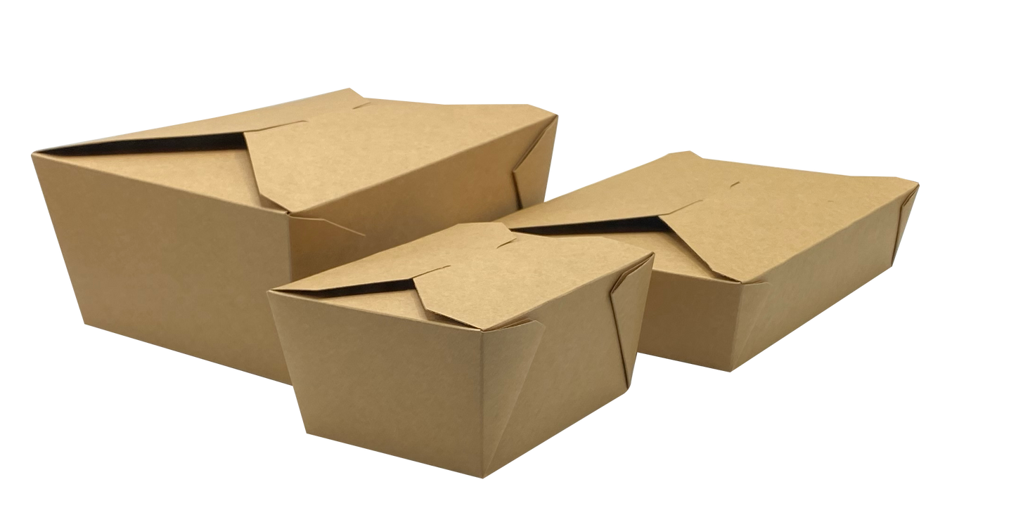 #3 Kraft Folded Takeout Box 7.75" x 5.5" x 2.5"