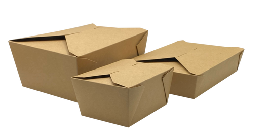 #8 Kraft Folded Takeout Box 6" x 4.75" x 2.5"