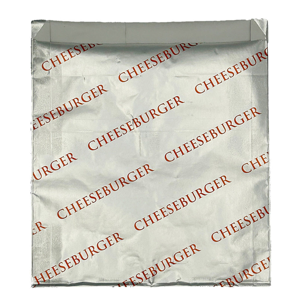 Foil/Paper Bag, 6.5 mic "Cheeseburger" Print 6"x0.75"x6.5"