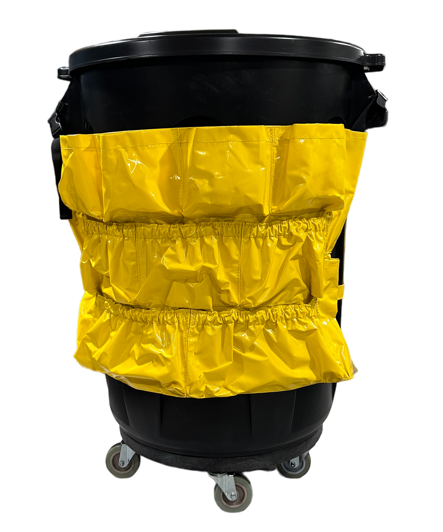 Caddy Bag For Waste Receptacle Yellow Fits 32 & 44 , Vinyl Coating
