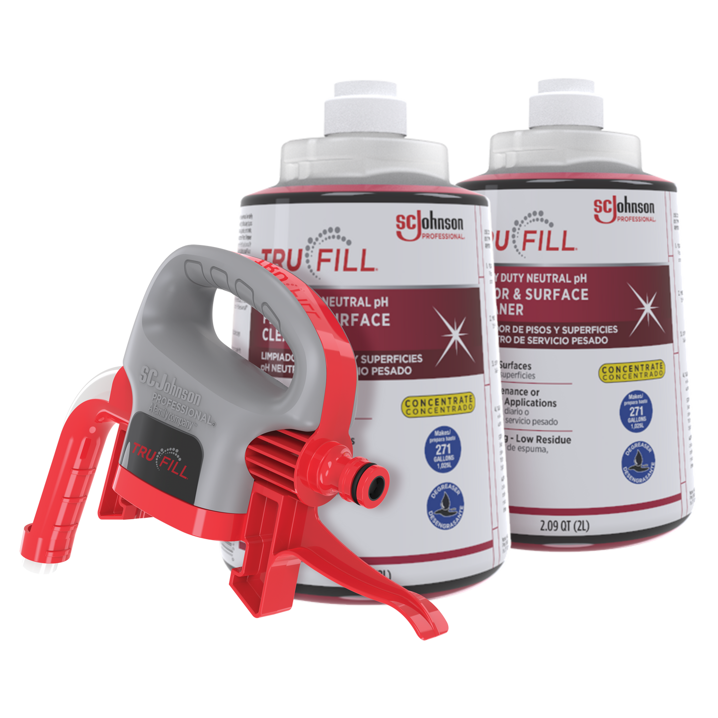 Heavy Duty Neutral Floor Cleaner Starter Pack , 2 Liter , TruFill