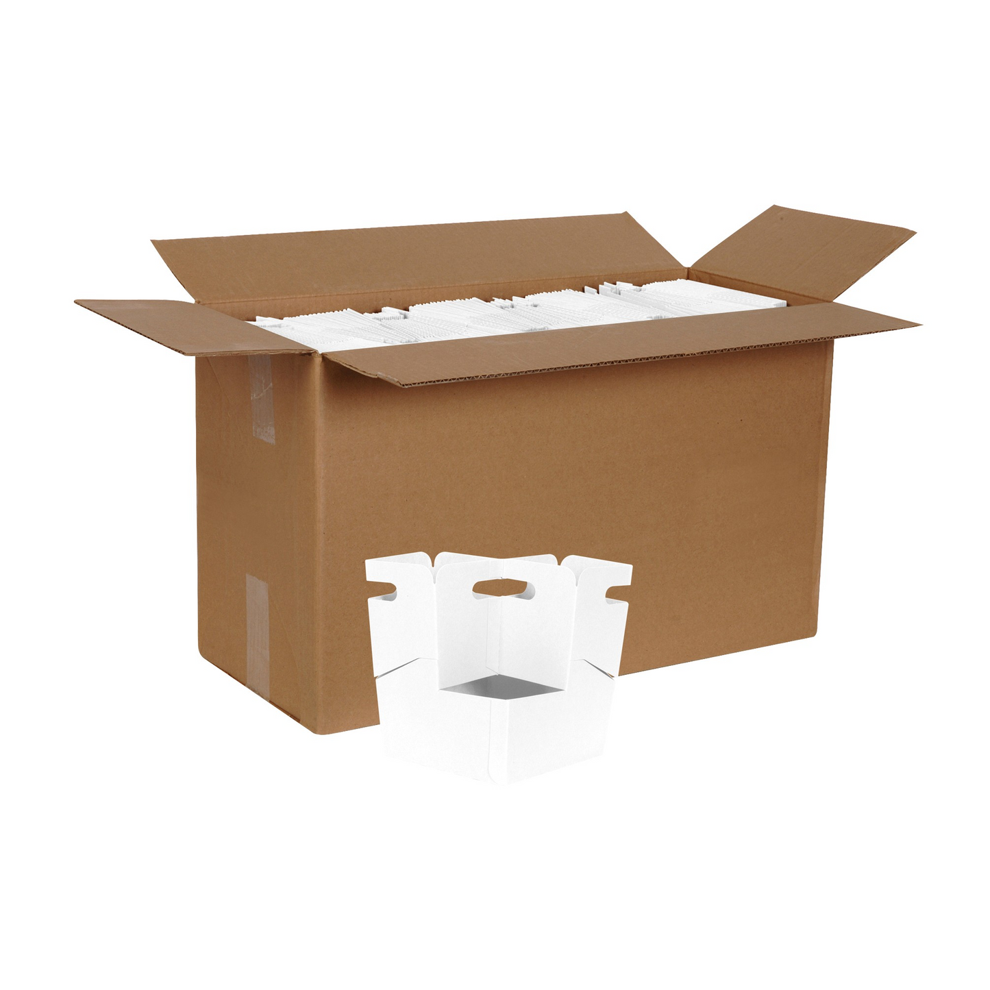 4 Cup Handheld Drink Carrier White 7" x 7" x 8.625