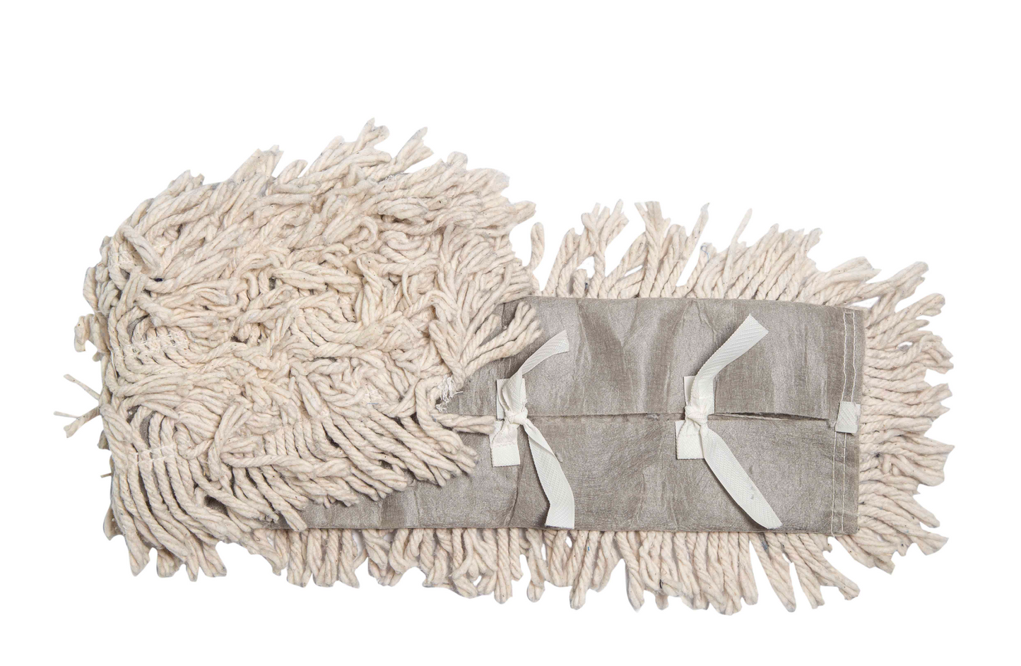 White 5 x 24 Disposable Dust Mop Pre-treated Cut-End Tie on Back
