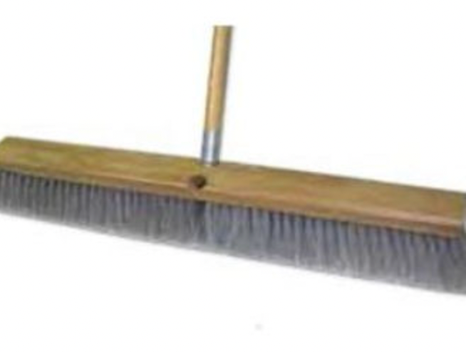 Gray Flagged Wood Block Push Broom 24"