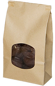1 lb. Stand Up Window Bakery Bag Natural 4.75" X 2.5" X 9.5"