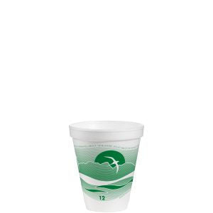 Horizon Foam Cup 12oz White w/ Forest Green Print