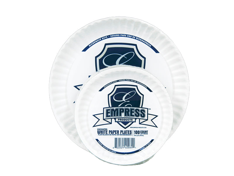 Uncoated Paper Plate 6" White