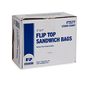 Flip Top Low Density Sandwich Bag 7" x 7"
