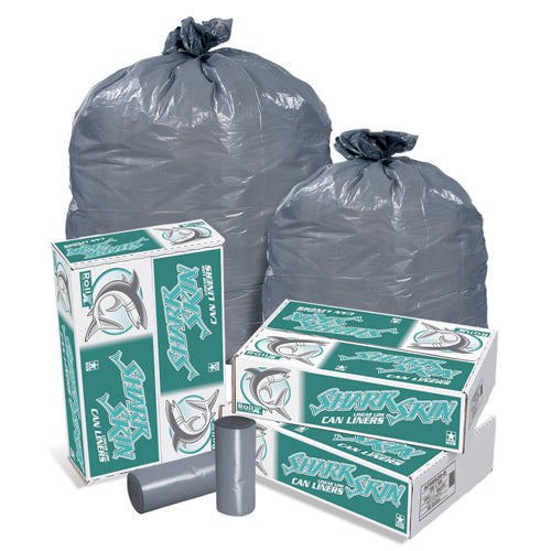 29x45 X-Heavy Gray Shark Skin Coreless Can Liner