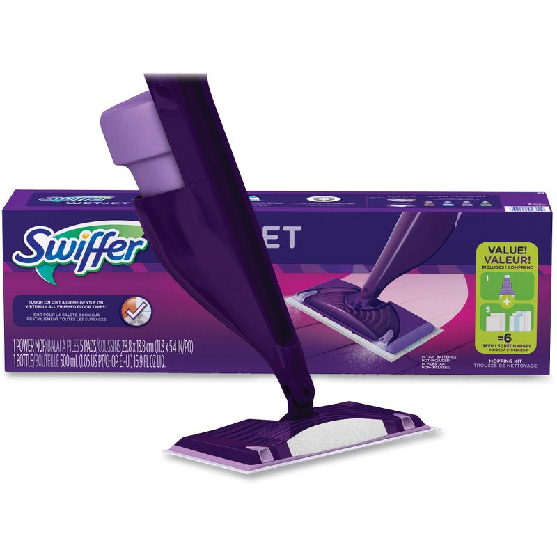 Swiffer WetJet Spray Mop Starter Kit Power Mop 5 Pads & Solution