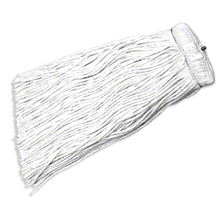 24oz Blue Blended 4-Ply Cut End Screw on Layflat Wet Mop