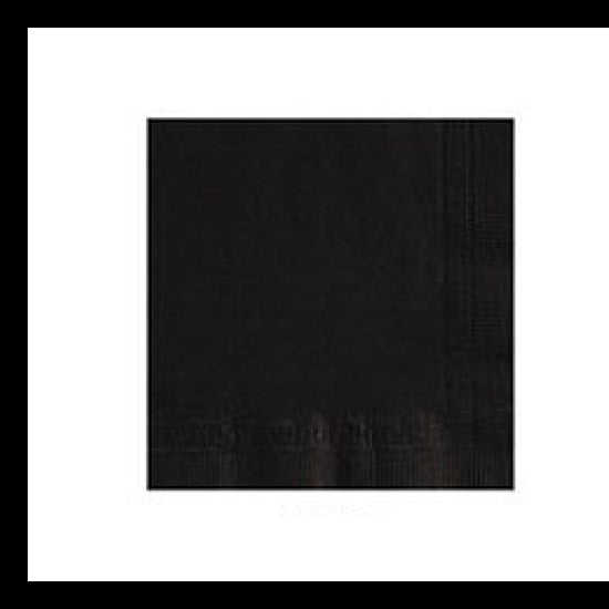 10" X 10" Beverage Napkin Black 2-Ply 1/4 Fold