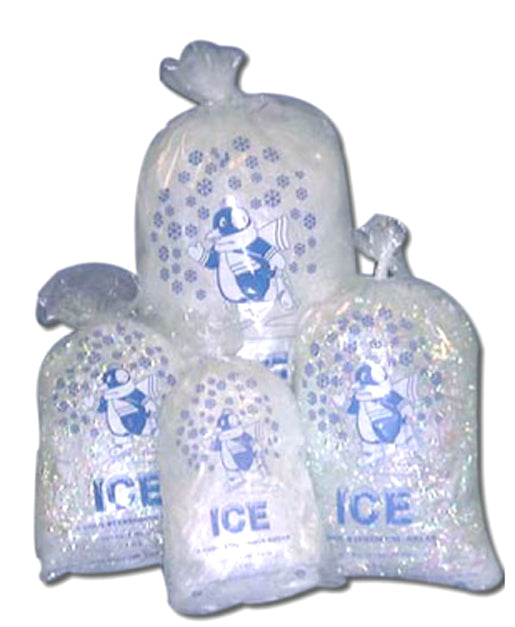 10# "Penguin" Ice Bag 12x20 1.35mil CLEAR Drawstring
