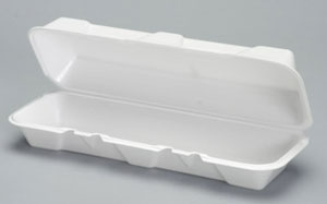 Extra Large Hoagie Container 13.19"x4.5"x3.18" White Foam