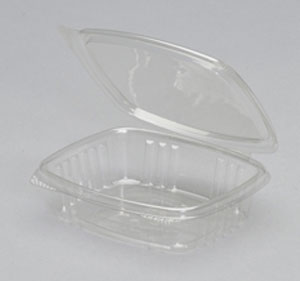8oz Deli Container Clear Hinged 5-3/8"x4-1/2"x1-1/2"